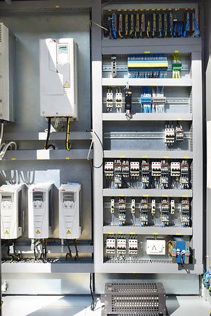 PLC automation panel with HMI integration