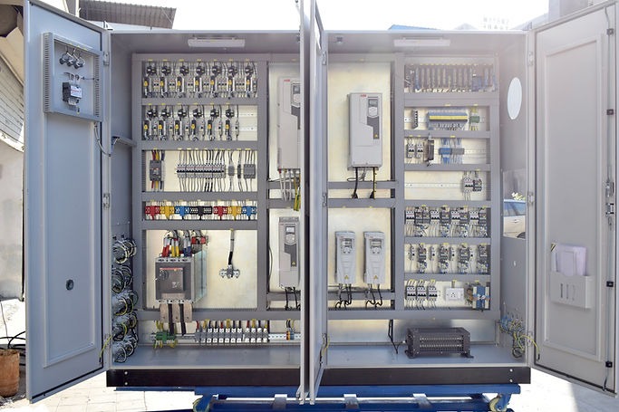 Completed PLC panel ready for dispatch